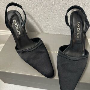 Ann Taylor Black Slingback Heels